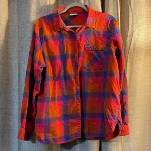 Columbia Vibrant Plaid Shirt in Orange and Purple
